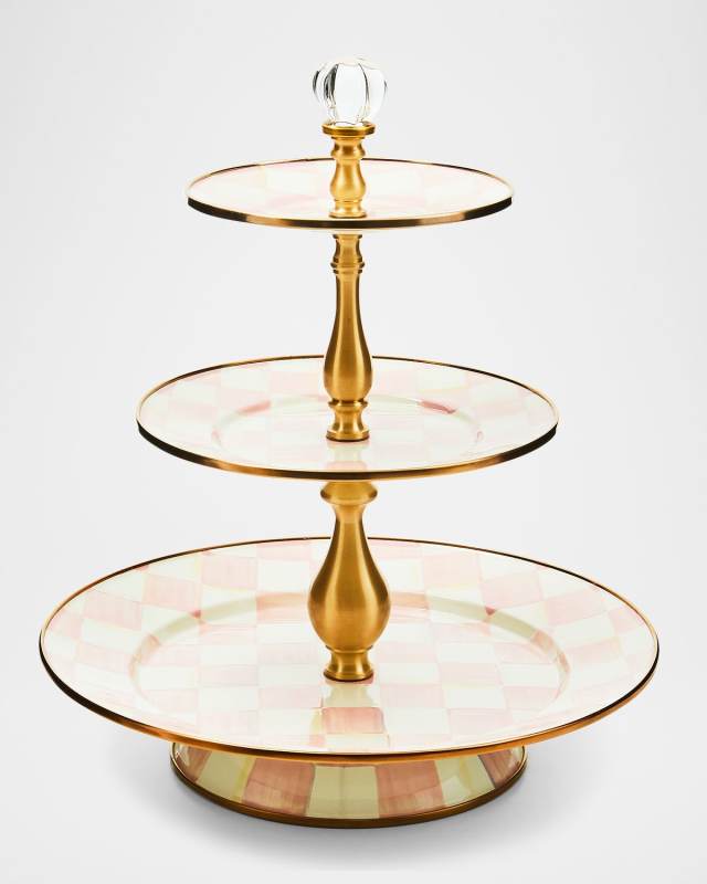 Rosy Check Three-Tier Sweet Stand